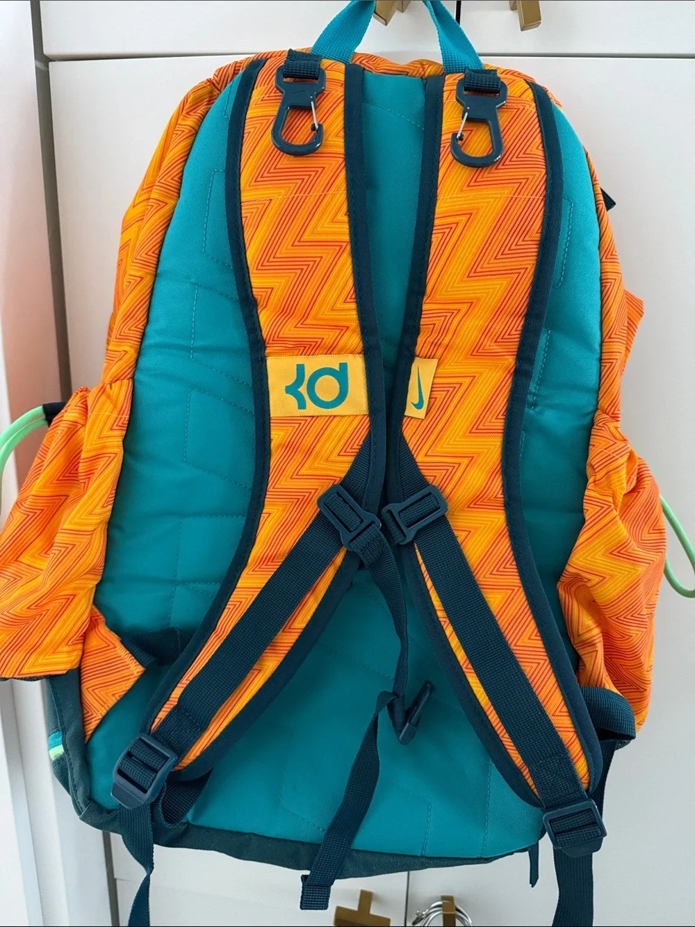 Nike Orange Backpack with Teal Accents